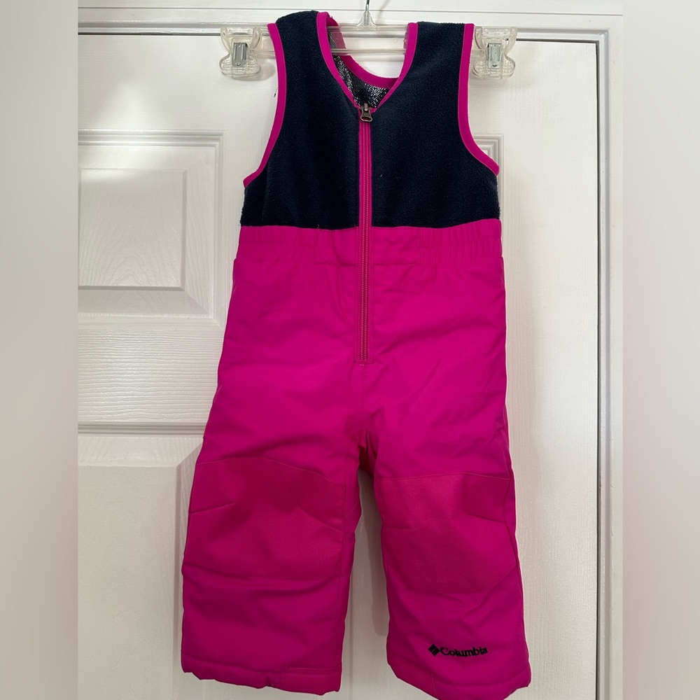 Columbia snow bib pant toddler pink blue